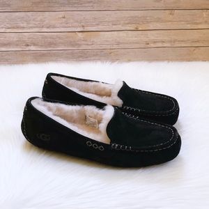 UGG Ansley Black Suede Outdoor/Indoor Slippers